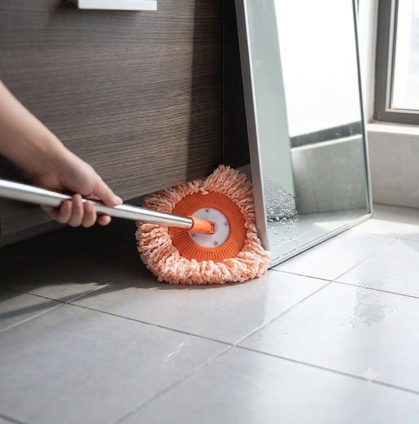 360° Twisting Microfiber Cleaning Mop - Adjustable Long Handle Sunflower Mop for Ceiling, High Walls, Mirrors & Car Cleaning