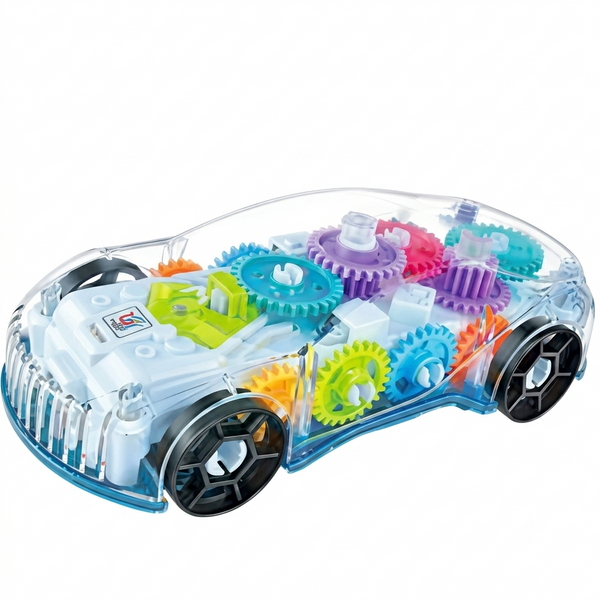 Gear Display Transparent Car Toy for Kids - Electric Universal Light Music Car