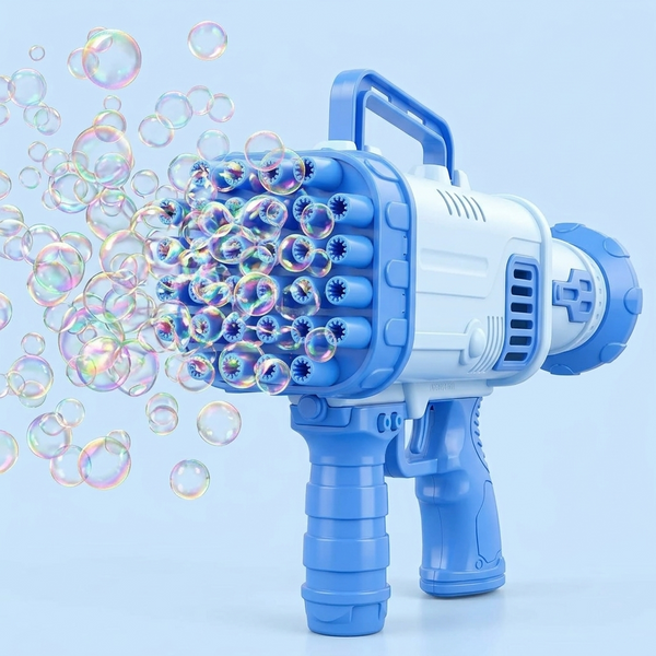 Hole Electric Gatling Bubble Gun for Kids - Automatic Bubble Machine Blaster