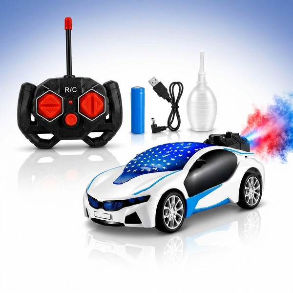 High-Speed RC Mist Smoke Racing Sports Car with 3D Starry Lights for Kids